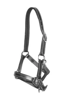 LJ Leathers Leather Foal Halter Black < 6 Mnd