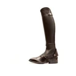 Dyon Half Chaps Full Grained Leather Classic Black