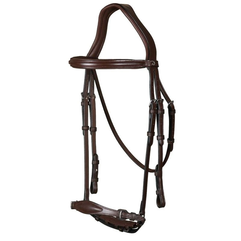 Dyon New English Collection Drop Noseband Bridle Brown 1 Dyon New English Collection Drop Noseband Bridle Brown