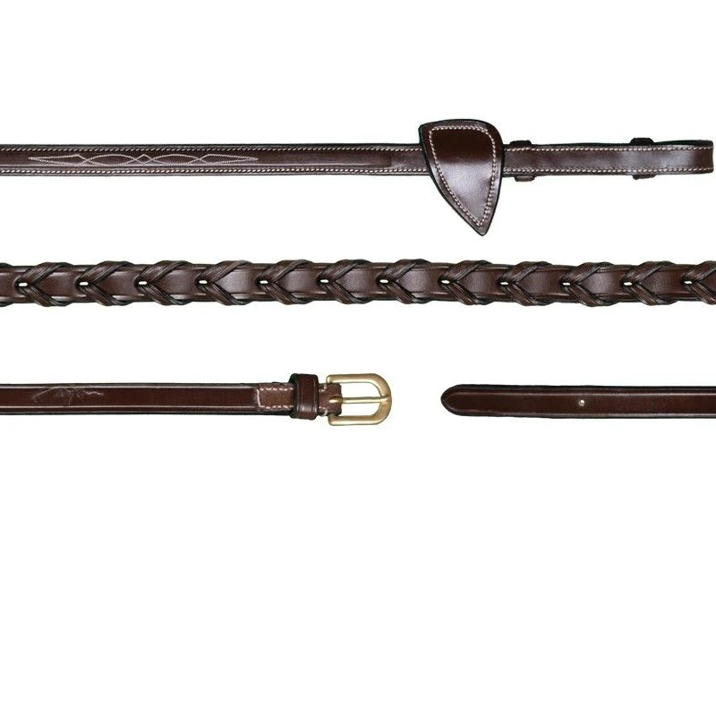 Dyon D Collection Leather Laced Reins 13mm Brown 1 Dyon D Collection Leather Laced Reins 13mm Brown