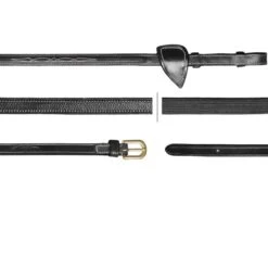 Dyon D Collection Leather Reins With Rubber Grip Inside 13mm Black