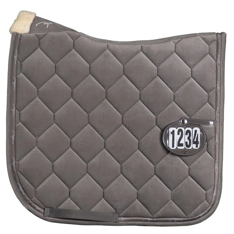 Dyon Corduroy Dressage Saddle Pad Grey 2 Dyon Corduroy Dressage Saddle Pad Grey - Image 2