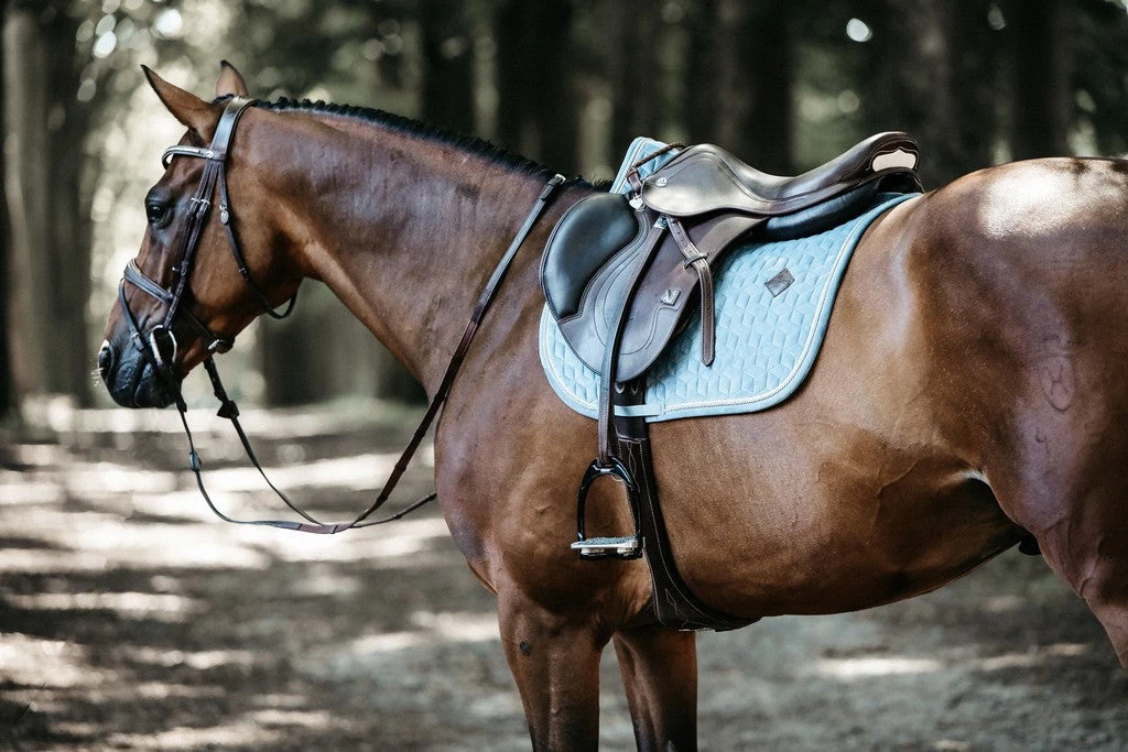 Kentucky Horsewear Saddle Pad Velvet Jumping Light Blue 2 Kentucky Horsewear Saddle Pad Velvet Jumping Light Blue - Image 2