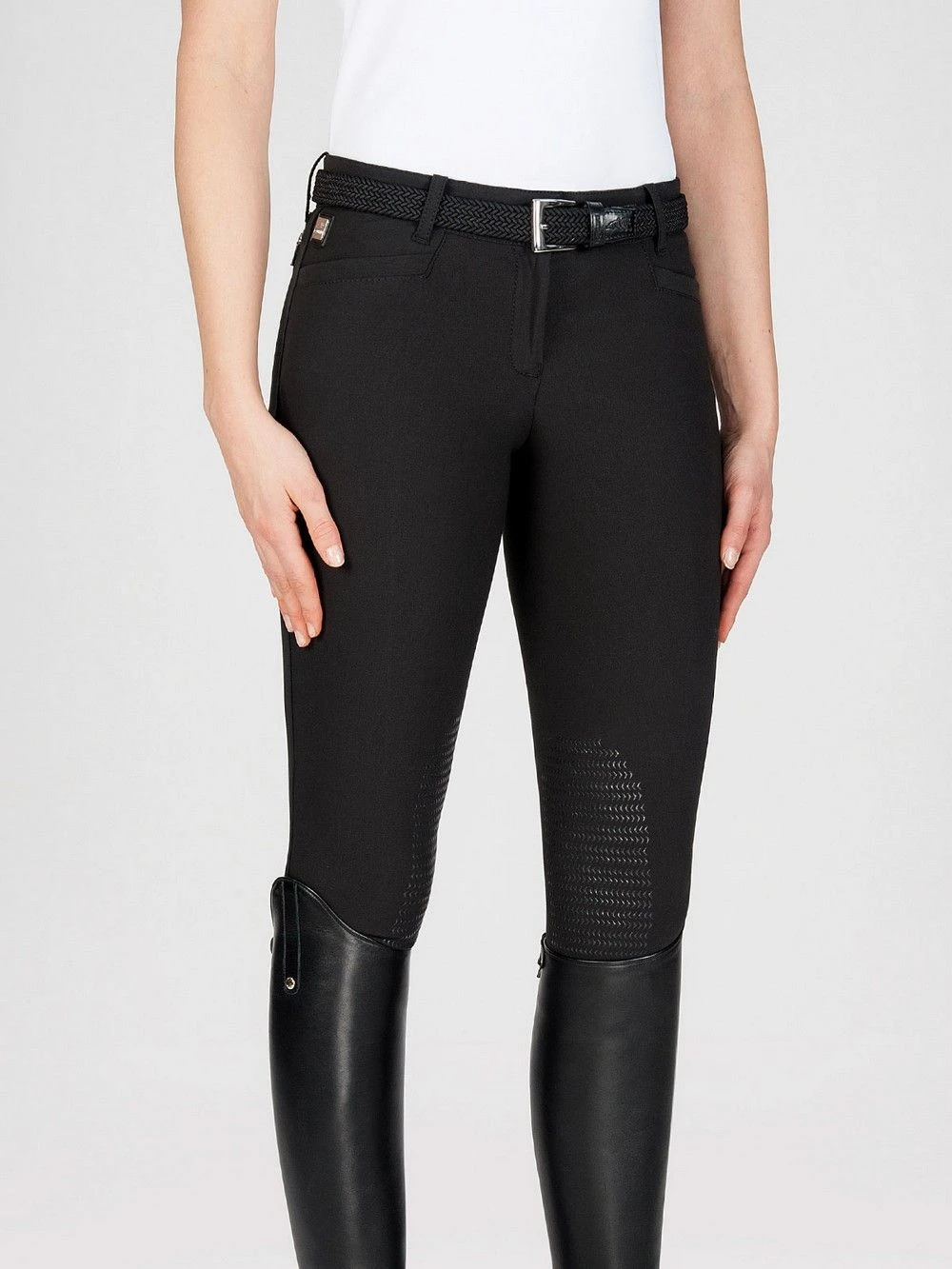 Equiline Riding Breeches Knee Grip Ash Black 2 Equiline Riding Breeches Knee Grip Ash Black - Image 2