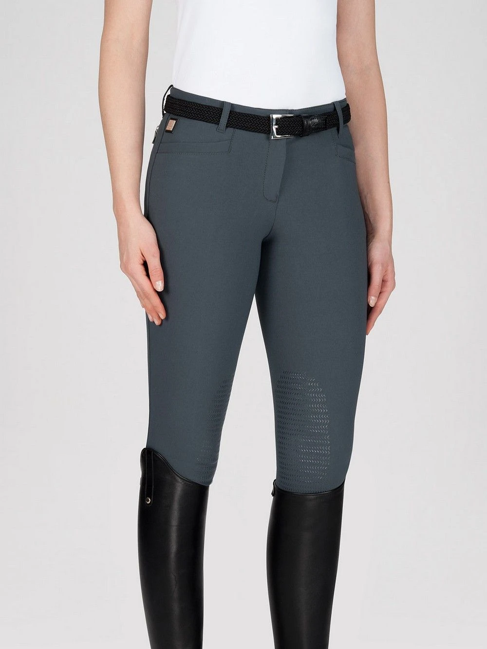 Equiline Riding Breeches Knee Grip Ash Grey 3 Equiline Riding Breeches Knee Grip Ash Grey - Image 3