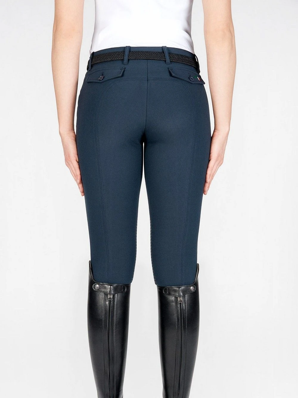 Equiline Riding Breeches Knee Grip Bice Navy 2 Equiline Riding Breeches Knee Grip Bice Navy - Image 2