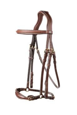 TRUST Bridle Barcelona Drop Noseband Golden Buckles Brown