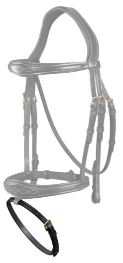 Dyon D Collection Flat Flash Noseband Strap 13mm Black