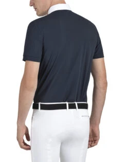Equiline Competition Shirt Men Short Sleeves Celirac Navy -Equestrian Supplies Store H00540 Celirac 002 Rear DEA