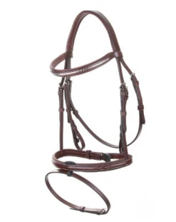 Equiline Bridle Flash Noseband Clincher Browband Brown