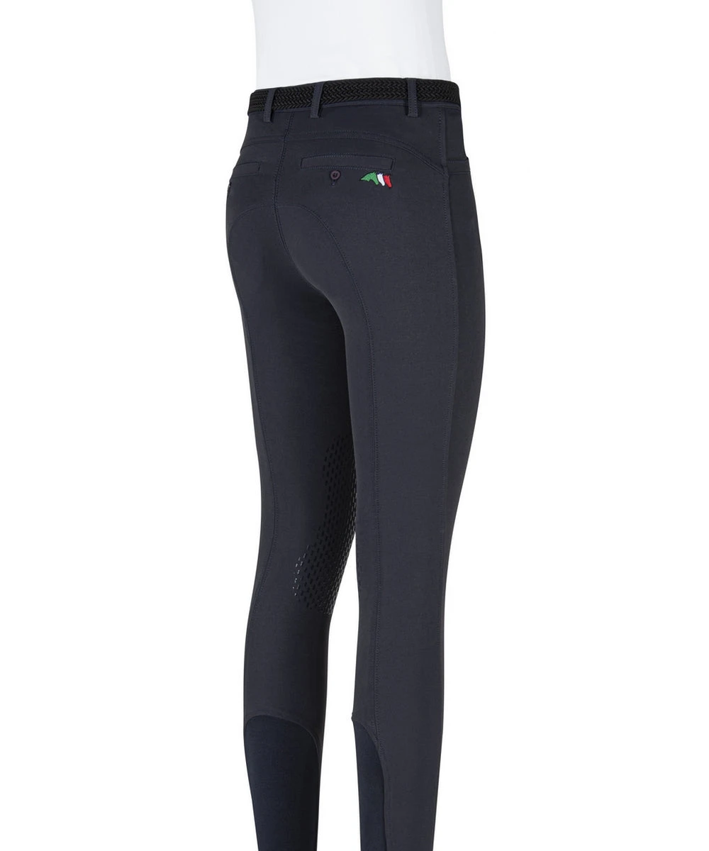 Equiline Riding Breeches Boys Knee Grip Jhoank Navy 2 Equiline Riding Breeches Boys Knee Grip Jhoank Navy - Image 2