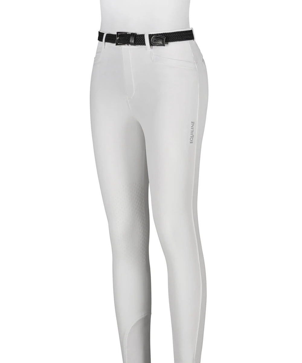 Equiline Riding Breeches Girls Knee Grip Jinak White 1 Equiline Riding Breeches Girls Knee Grip Jinak White