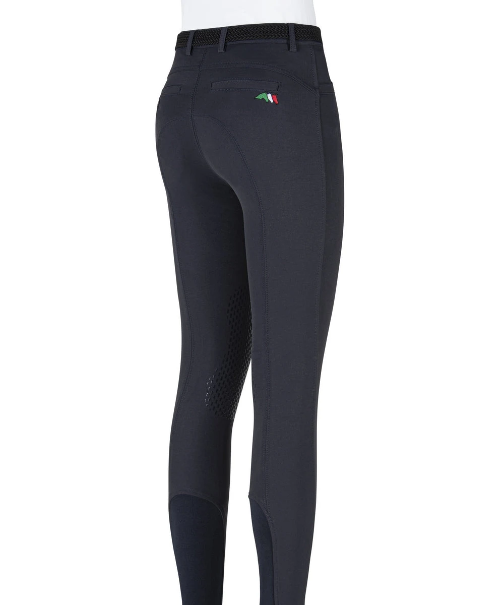 Equiline Riding Breeches Girls Knee Grip Jinak Navy 2 Equiline Riding Breeches Girls Knee Grip Jinak Navy - Image 2