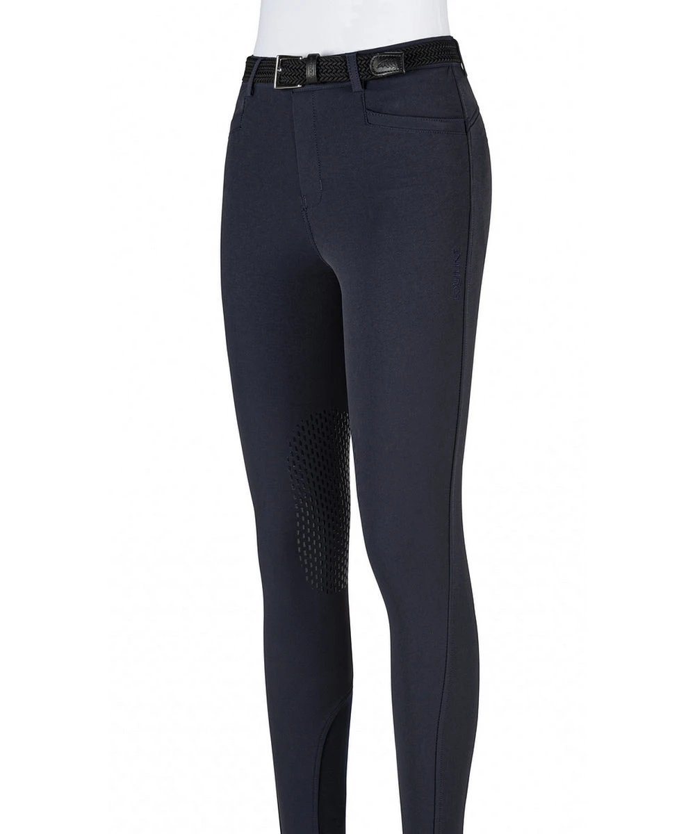 Equiline Riding Breeches Girls Knee Grip Jinak Navy 1 Equiline Riding Breeches Girls Knee Grip Jinak Navy