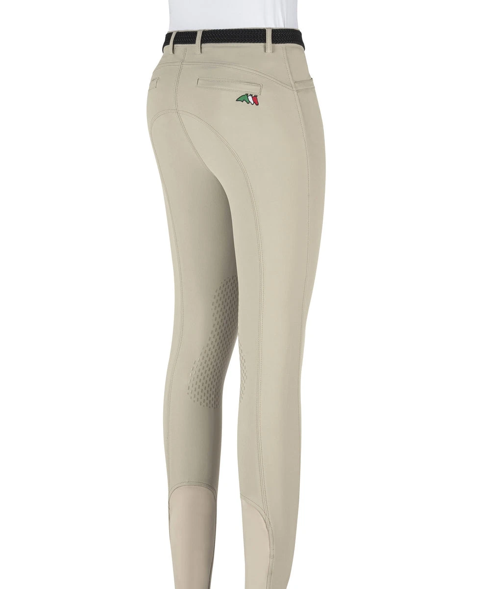 Equiline Riding Breeches Girls Knee Grip Jinak Beige 2 Equiline Riding Breeches Girls Knee Grip Jinak Beige - Image 2