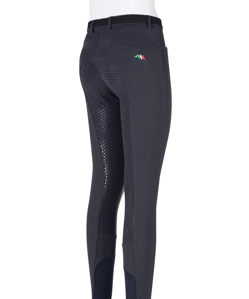 Equiline Riding Breeches Girls Full Grip Jaklink Navy 2 Equiline Riding Breeches Girls Full Grip Jaklink Navy - Image 2