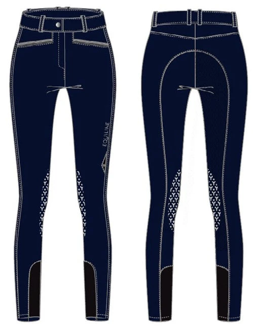 Equiline Winter Riding Breeches Ladies Knee Grip Gigak Black 2 Equiline Winter Riding Breeches Ladies Knee Grip Gigak Black - Image 2