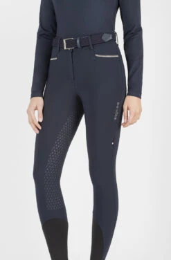 Equiline Winter Riding Breeches Ladies High Waist Full Grip Gigafh Navy