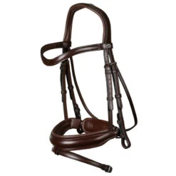 Dyon Dressage Bridle With Matte Medium Crank Noseband Brown