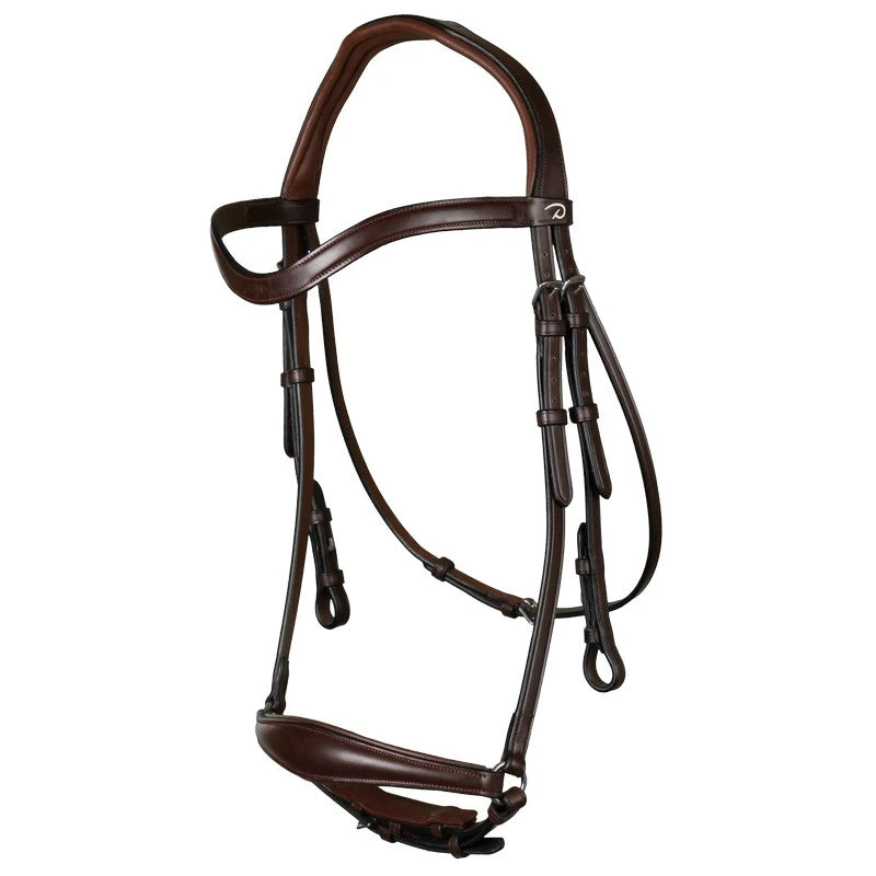 Dyon Dressage Drop Noseband Bridle Brown 1 Dyon Dressage Drop Noseband Bridle Brown