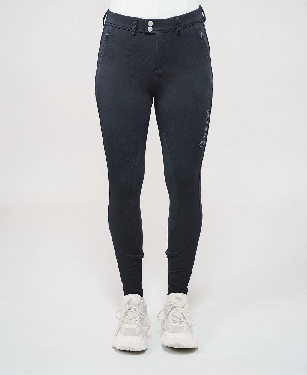 Samshield Riding Breeches Full Grip Ladies Celeste Starlight Winter Navy - Image 4