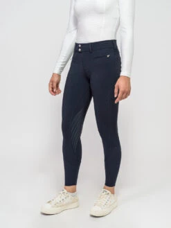 Samshield Riding Breeches Knee Grip Ladies Chloe Script Navy