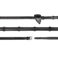 Dyon US Collection 1/2 Rubber Reins 13mm With 7 Leather Loops Black